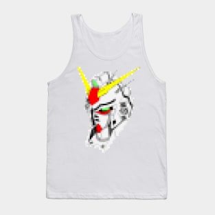 8bit White robot head Tank Top